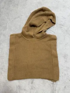 ZARA フード付きベージュニットベスト