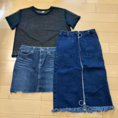 H&Mシースルートップスとデニムスカートまとめ売り