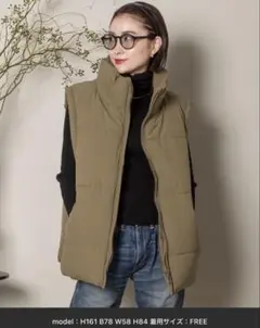 美品　MHBG TOKYO ファイバーダウン オーバーベスト カーキ　ベージュ