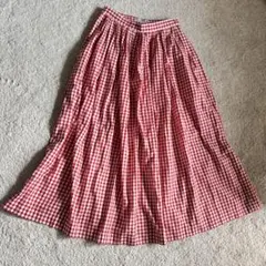 UNIQLO_INES イネスコラボギンガムチェックスカート　赤　M