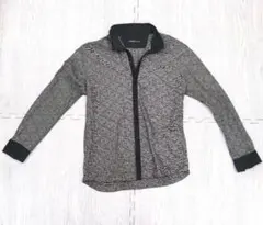 【美品】ハイダウェイブラック ニコル ジャガード切替シャツ 46 M モード系