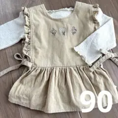 mamaraku コーデュロイ刺繍ベスト インナーセット売り90cm