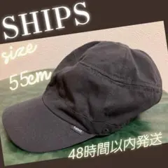 SHIPS　キャップ　ブラック　size55cm　ボディー部分コットン100%のサムネイル