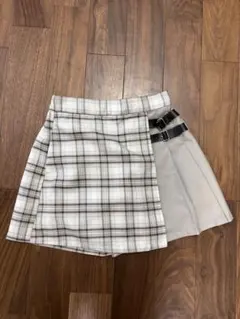 グローバルワーク 140 スカート風ショートパンツ チェック柄