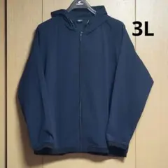 ドリブンスウェットフルジップフーディ　ネイビー 3L