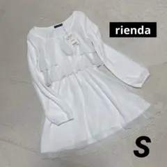 【タグ付き】rienda フレアミニワンピース　ホワイト　S レディース　春服