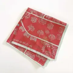 ひびのこずえ　Kozue鳥かご刺繍ハンカチ オレンジ