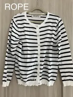 【匿名配送】レディース　ロペ　七分袖　ボーダー　カーディガン