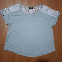肩レース グレー Tシャツ 半袖 Мサイズのサムネイル