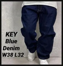 KEY キイブルーデニム　ジーンズ　ビックサイズW38 L32