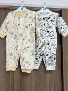 くまのプーさん＆スヌーピー ロンパースセット 80cm