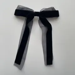 ブラックリボン ヘアアクセサリー　バレッタ