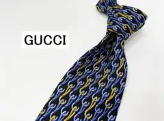 【新古品】GUCCI 高級シルクネクタイ チェーンパターン