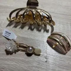 Lattice ゴールド ヘアクリップセット