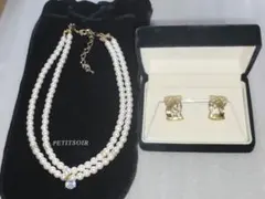 PETITSOIR パールネックレスイヤリングセット真珠フォーマル卒業式入学式