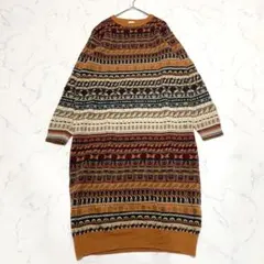 ポールスミス　総柄　ニットワンピース　ＸＬ