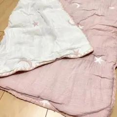 即日配送☆リバーシブルブランケット 星と月 ガーゼケット 3重ガーゼ 女の子