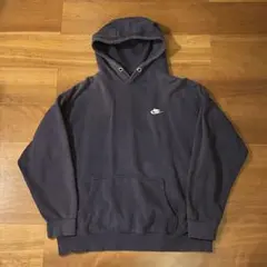 NIKE 00s パーカー フェード ナス紺 ネイビー 古着 Y2K 短丈