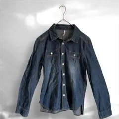 ZOOTIE ズーティー デニムブルー ボタンアップシャツ 長袖 フリーサイズ