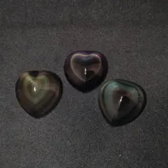 レインボーオブシディアン 糸穴付き 3個