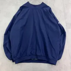 SUN MOUNTAIN　長袖ピステ　ナイロンプルオーバー　古着　ネイビー　L