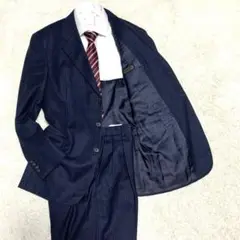 極美品 バーニーズニューヨーク セットアップ スーツ ネイビー カシミヤ混