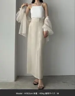 リネン混ラップペンシルスカート　Louere ルエレ
