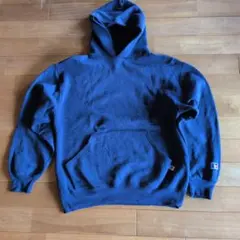 90s ラッセル USA製 スウェットパーカー ネイビー 紺 RUSSELL M