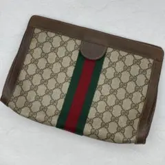 美品✨ GUCCI グッチ シェリーライン gg柄 クラッチバッグ ブラウン