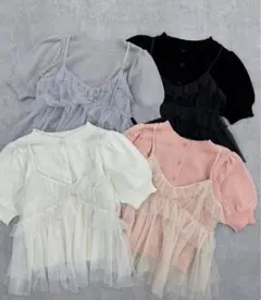 チュールビスチェセットカーディガン