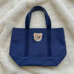 FEILER オールドテディ ワッペントートバッグ ネイビー