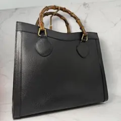 【美品/ベタ除去】 グッチ バンブー トートバッグ ダイアナ バンブー レザーのサムネイル
