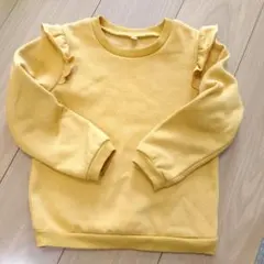 イエローフリルトレーナー　裏起毛　110