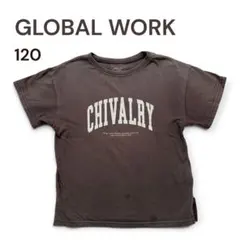 GLOBAL WORK キッズ Tシャツ 120 グレー 半袖 ロゴ カレッジのサムネイル