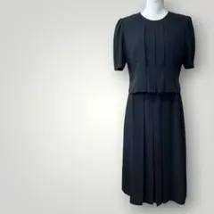 【礼服】ブラックフォーマル 半袖 ワンピース セットアップ風 11AR69