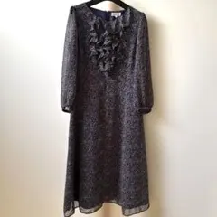 YUKI TORII フロントフリル　ボタニカル柄ワンピース