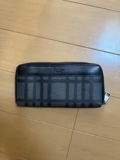 COACH ブラック チェック柄 長財布