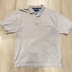 Tommy Hilfiger グレー　ポロシャツ　無地　シンプル　古着　トミー