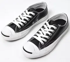 未使用 コンバース レザー ジャックパーセル 23.5 ブラック 1B985