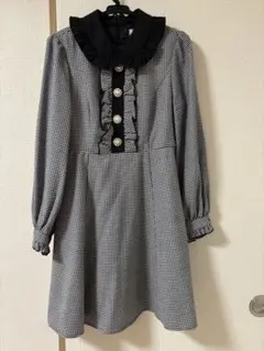 Ank Rouge 白黒チェック ワンピース