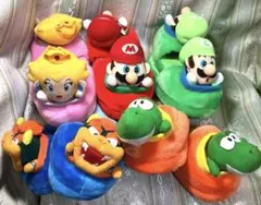 HOG様専用レトロ品マリオシリーズキャラクターぬいぐるみスリッパ5組まとめ売り