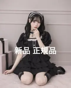 pium ピウム ヘッドドレス付きコットンフリルティアードワンピース