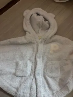 ジェラートピケ ベビー ポンチョ コート 80-90 フード付き モコモコ 冬用