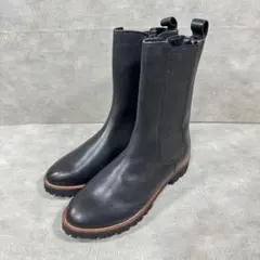 ✨️美品✨️本革 チェルシーブーツ サイドゴア トラックソール 黒 22.5のサムネイル