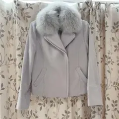 美品 Apuweiser-riche ファー付き ウールライダースジャケット