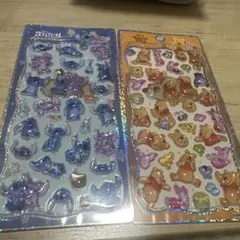 正規品プチドロップステッカー2枚セット（スティッチ、プーさん）