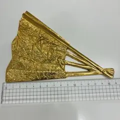 扇子型 オブジェ ゴールドカラー 竹梅デザイン