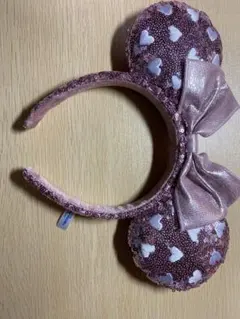 ミニー　カチューシャ　ピンク ハート型 スパンコール ディズニー