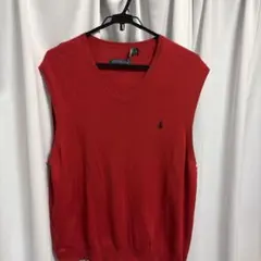 Polo by Ralph Lauren レッド Vネック ベスト XL