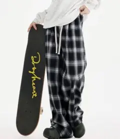 古着 レーヨンタックパンツ シャドーチェック オンブレ スラックス ストリート 古着 レーヨンタックパンツ シャドーチェック オンブレ